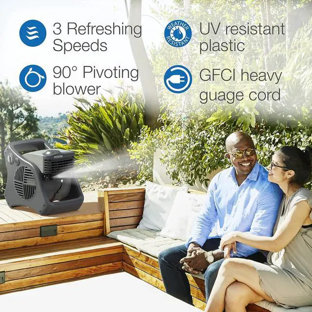 Alt view image 6 of 6 - Lasko 15" Pivoting Misto Outdoor Misting Fan with GFCI Cord and 3 Speeds, 7050, Black