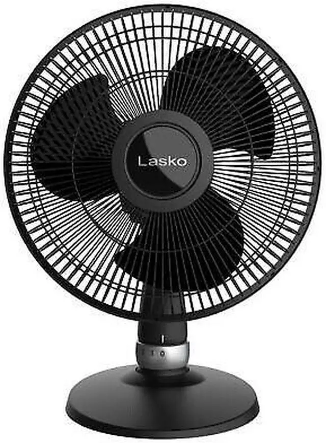 Alt view image 2 of 5 - Lasko 12" Oscillating Performance 3 Speed Table Fan - Black