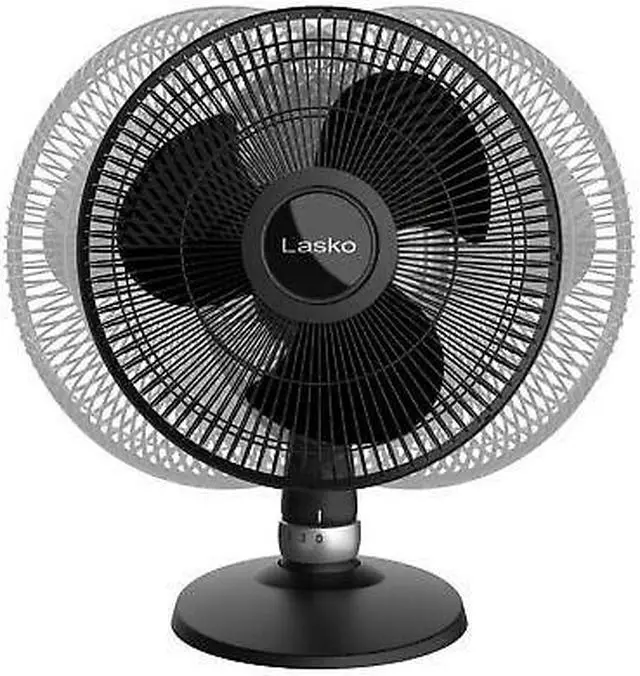 Alt view image 4 of 5 - Lasko 12" Oscillating Performance 3 Speed Table Fan - Black