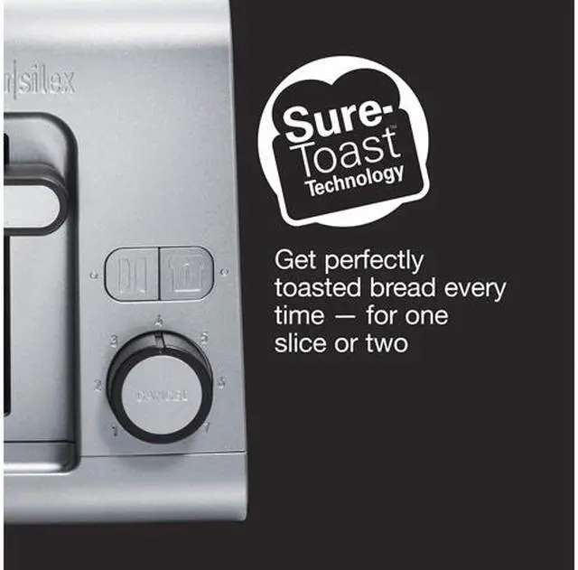 Alt view image 2 of 6 - Proctor Silex 22302 Silver 2 Slice Toaster with Sure Toaster Technology