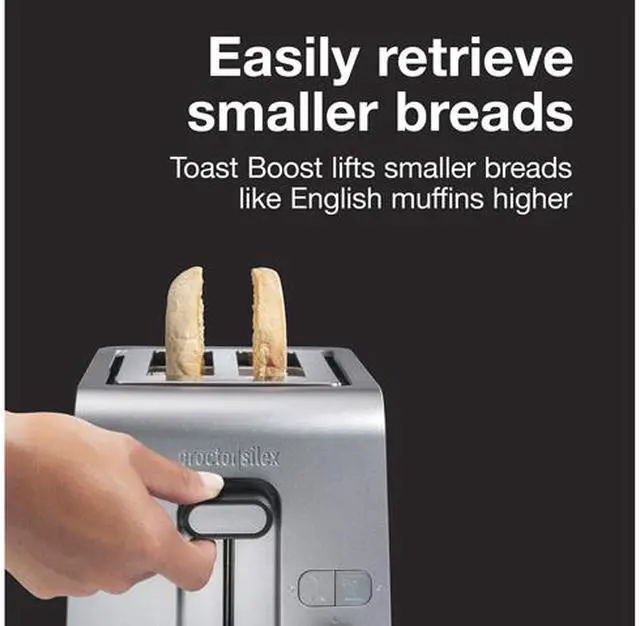 Alt view image 5 of 6 - Proctor Silex 22302 Silver 2 Slice Toaster with Sure Toaster Technology