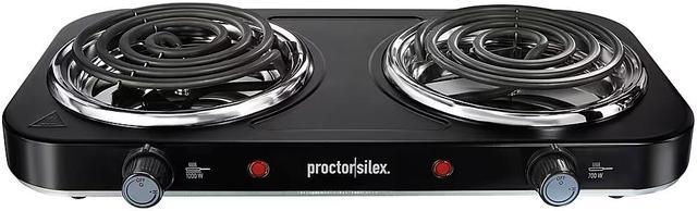 Proctor Silex Electric Double Burner Cooktop - Black