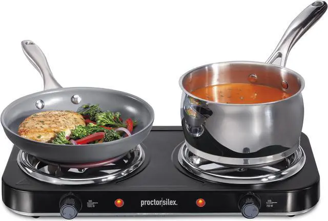 Alt view image 4 of 7 - Proctor Silex Electric Double Burner Cooktop 34115