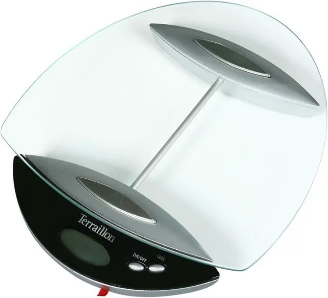 Main image of Terraillon 08532 Crystal Oval 7-Pound Digital Kitchen Scale, Glass