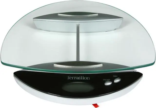 Alt view image 2 of 7 - Terraillon 08532 Crystal Oval 7-Pound Digital Kitchen Scale, Glass