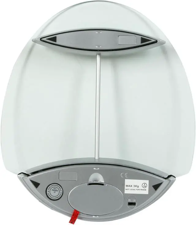 Alt view image 6 of 7 - Terraillon 08532 Crystal Oval 7-Pound Digital Kitchen Scale, Glass