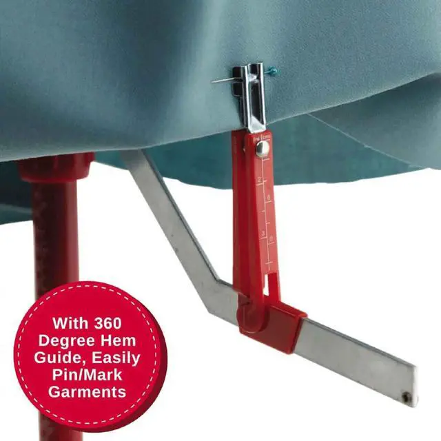 Alt view image 5 of 7 - SINGER Female Adjustable Red Dress Form Fits Sizes 4-10 Pinnable Mannequin Body Torso with 360 Degree Hem Guide, Foam-Backed Fabric Exterior, 12 Dials, Tri-Pod Stand, DF150SMRD