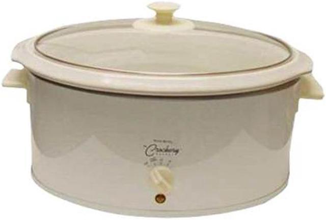 West Bend 85156 6-Quart Round Crockery Cooker, Stainless Steel/Black  (Discontinued by Manufacturer)