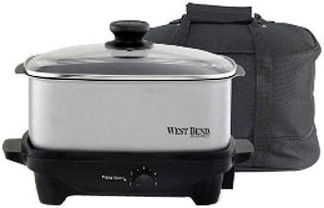 New West Bend 84915 Oblong Slow Cooker with Tote, 210 Watts, 5 Qt,Each 