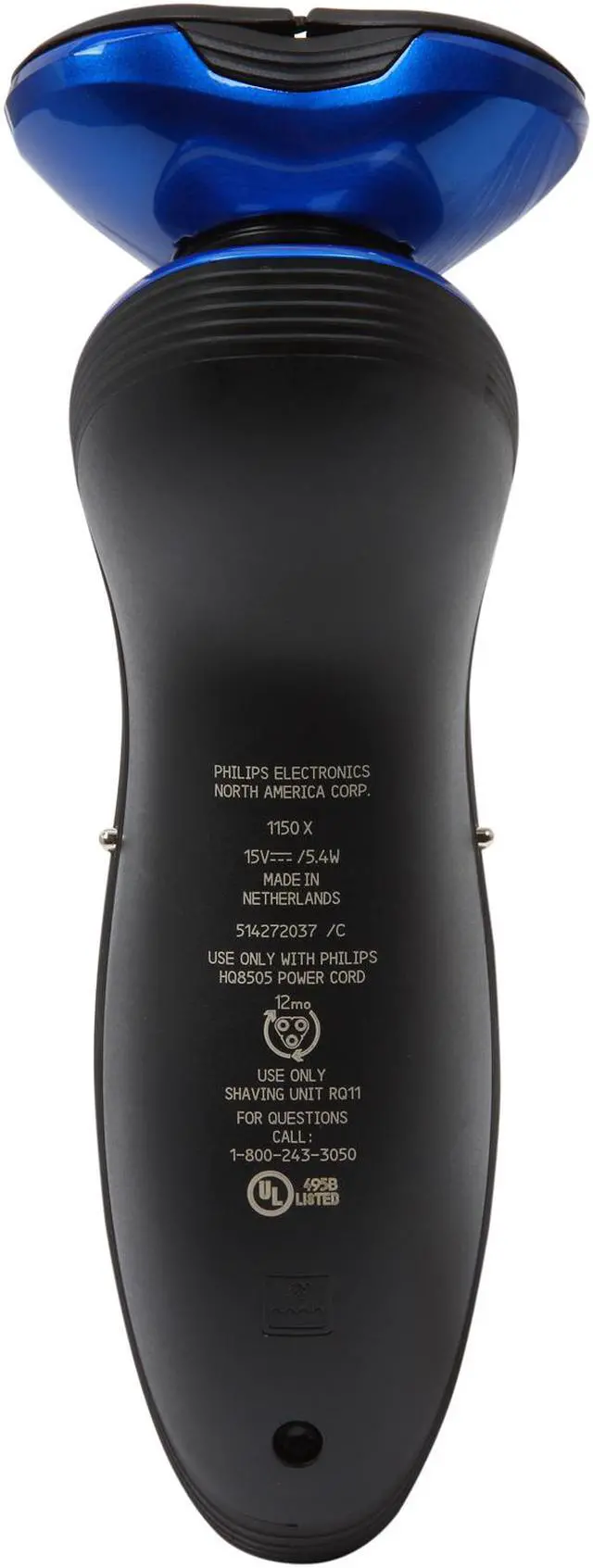Alt view image 4 of 9 - Philips Norelco Shaver 6100 Series 6000 wet & dry electric shaver 1150X/40 DualPrecision heads GyroFlex 2D contouring system 40 min shaving, 1 hour charge