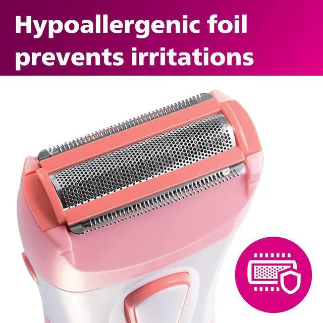 Alt view image 3 of 9 - Philips SatinShave Essential Women’s Wet & Dry Electric Shaver for Legs & Body, Cordless, with Hypoallergenic Foil, HP6306/50