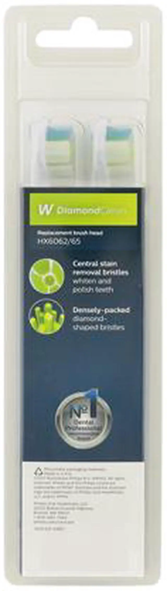 Alt view image 5 of 5 - Philips Sonicare DiamondClean Toothbrush Replacement Heads, 2pk, White, HX6062/65