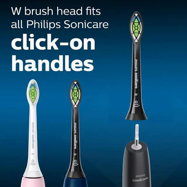 Alt view image 8 of 14 - Sonicare W DiamondClean Standard Sonic Replacement Toothbrush Heads, 3 Pack Set HX6063/95