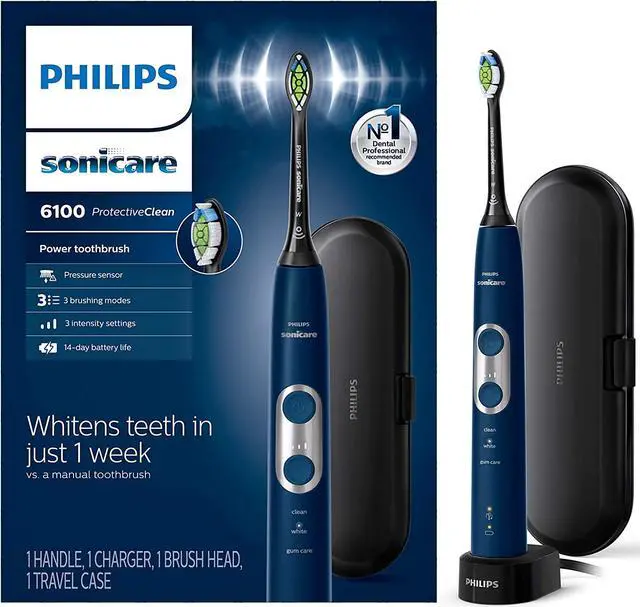 Main image of Philips Sonicare ProtectiveClean 6100 Rechargeable Toothbrush, Navy Blue, HX6871/49