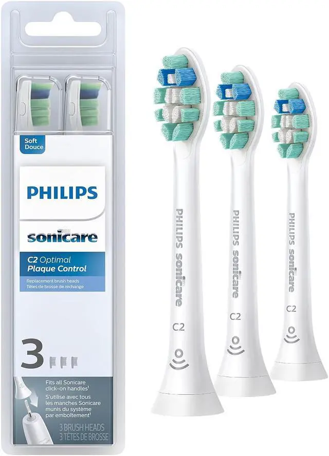 Main image of Philips Sonicare Genuine C2 Optimal Plaque Control Toothbrush Heads - 3 Brush Heads - White  HX9023/65