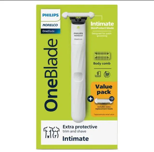 Alt view image 9 of 17 - Philips Norelco OneBlade Intimate Pubic Groomer, QP1924/71