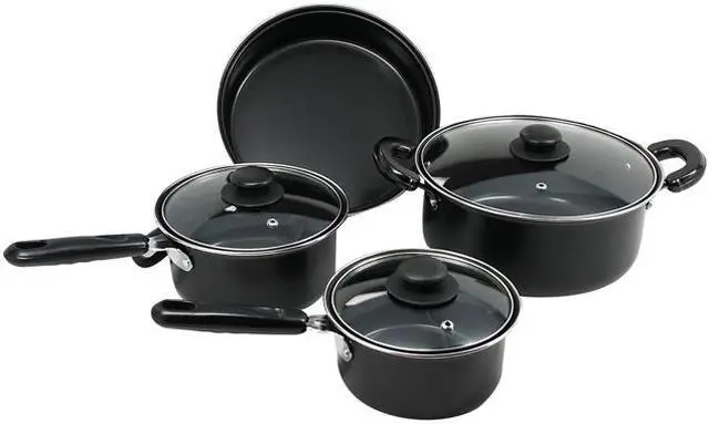 Main image of Better Chef F77 7-Piece Deluxe Non-Stick Cookware Set, Black