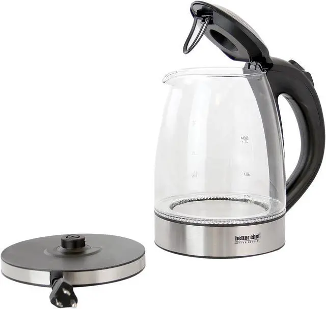 Alt view image 3 of 4 - Better Chef IM-178S 1.7 L Cordless Electric Glass and Stainless Steel Tea Kettle