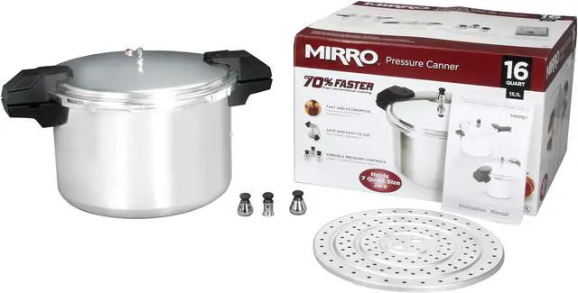 Alt view image 6 of 6 - Mirro 92116 Polished Aluminum 5 / 10 / 15-PSI Pressure Cooker / Canner Cookware, 16-Quart, Silver