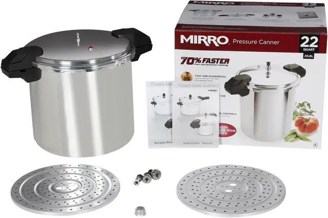 Alt view image 7 of 7 - Mirro 92122A Polished Aluminum Dishwasher Safe 22-Quart Pressure Cooker Canner Cookware