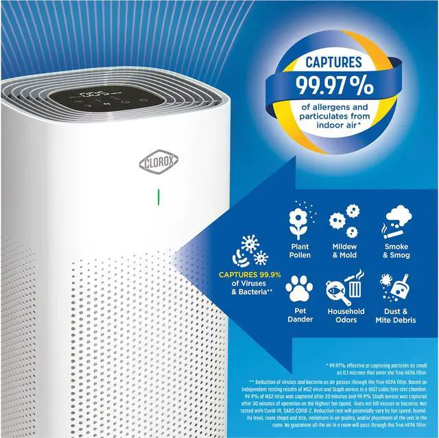 Alt view image 3 of 12 - Clorox 320 Large Room Air Purifier