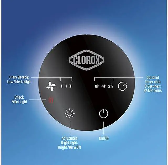 Alt view image 8 of 13 - Clorox 11020 Tabletop True HEPA Air Purifier