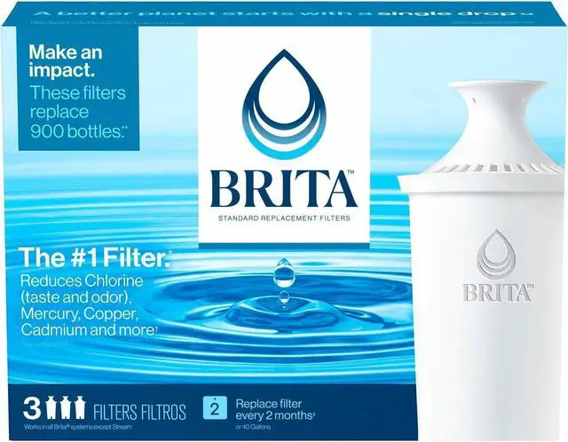Alt view image 2 of 7 - Brita Replacement Water Filter for Pitchers  - 40 gal Filter Life (Water Capacity)2 Month Filter Life (Duration) - 24 / Carton  35503CT