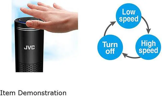 Alt view image 6 of 6 - JVC KS-GA100 Air Purifier, HEPA Filter with 3-Stage Filtration / Motion Activated Controls / Portable Enough for The Car Cup Holder
