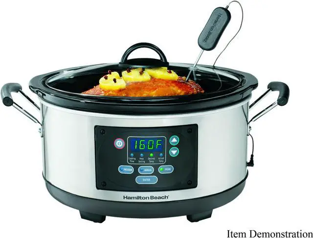 Main image of Hamilton Beach 33966 Silver 6 Qt. Set 'n Forget Programmable Slow Cooker