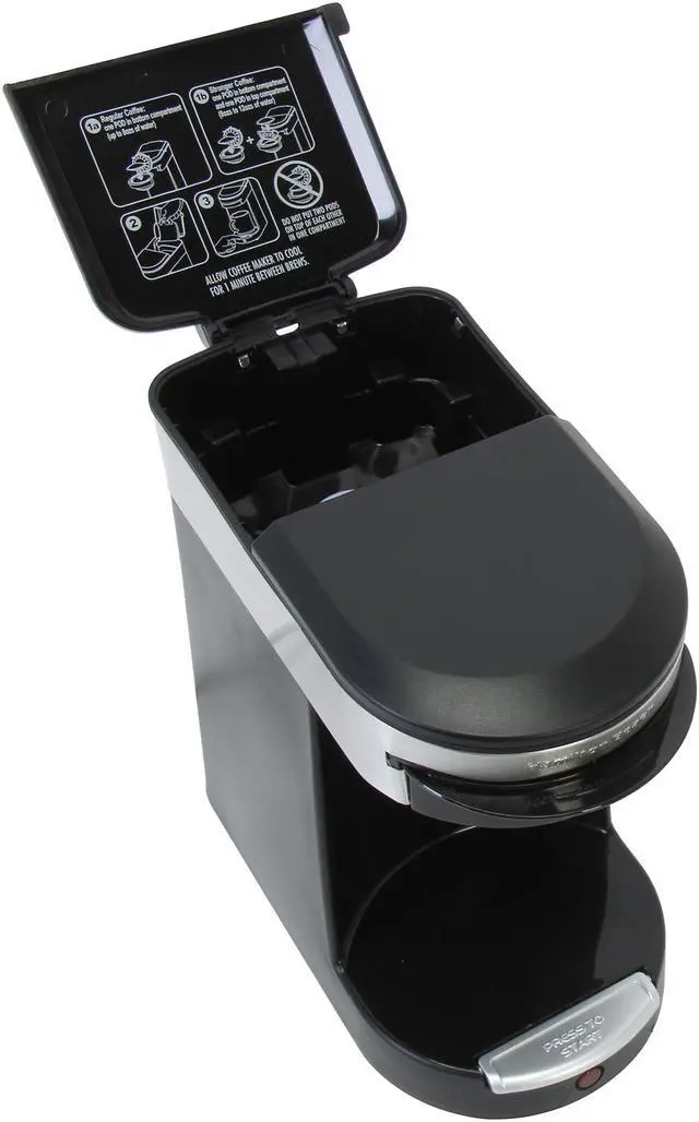 Alt view image 6 of 7 - Hamilton Beach 49970 Black/Steel Personal Cup One Cup Pod Brewer