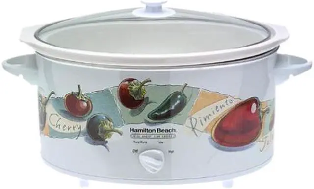 Main image of Hamilton Beach 33690BV White 7 Qt. Oval Slow Cooker With Travel Case