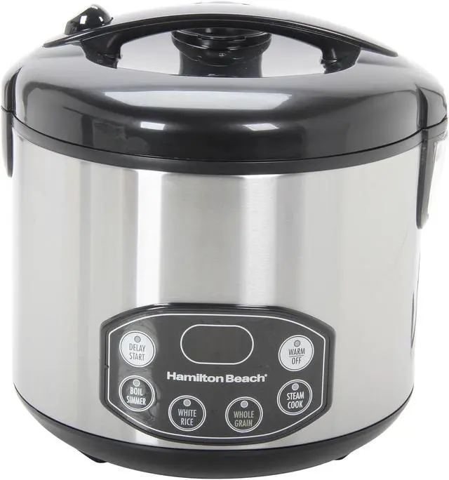 Alt view image 2 of 6 - Hamilton Beach 37536 Black/Stainless Steel Digital Simplicity Deluxe Rice Cooker/Steamer