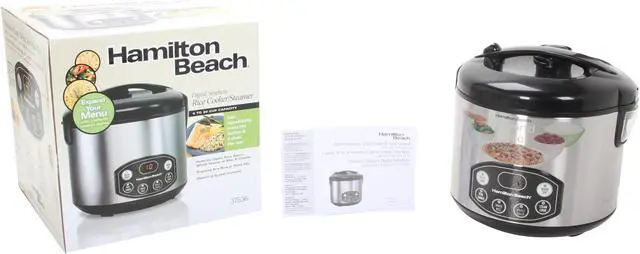 Alt view image 6 of 6 - Hamilton Beach 37536 Black/Stainless Steel Digital Simplicity Deluxe Rice Cooker/Steamer