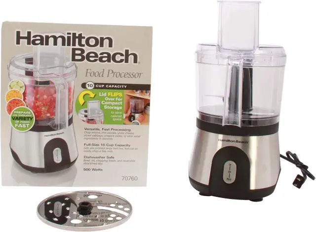 Alt view image 7 of 7 - Hamilton Beach 70760 10-Cup Food Processor with Compact Storage, Black & Stainless