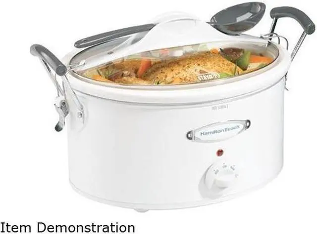 Alt view image 2 of 2 - Hamilton Beach 33163 White 6 Qt. Stay or Go 6 Quart Slow Cooker