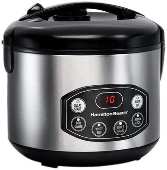 Hamilton Beach 37539 Black/Stainless Steel Digital Simplicity 6 Cups  (Uncooked)12 Cups (Cooked) Rice Cooker/Steamer 