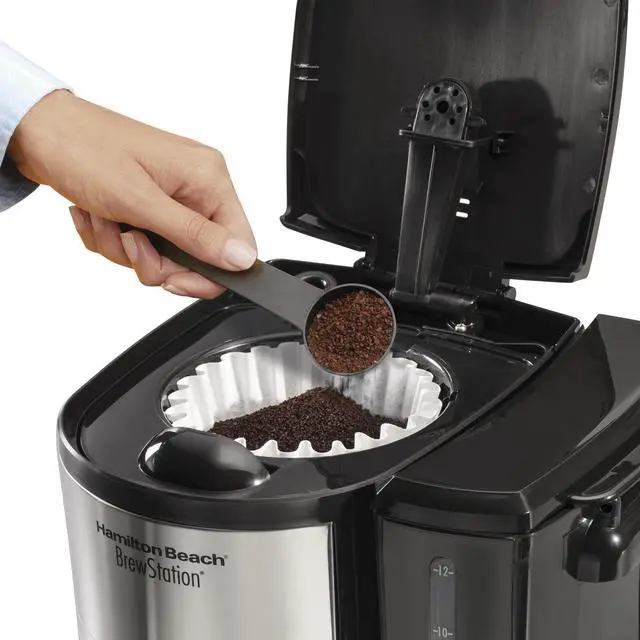 Alt view image 4 of 6 - Hamilton Beach 47900 Black Brew Station 12-Cup Dispensing Programmable Coffeemaker with Removable Water Reservoir