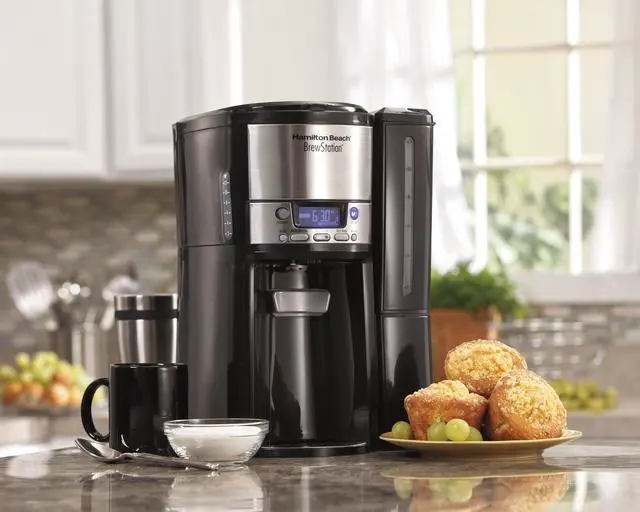 Alt view image 6 of 6 - Hamilton Beach 47900 Black Brew Station 12-Cup Dispensing Programmable Coffeemaker with Removable Water Reservoir