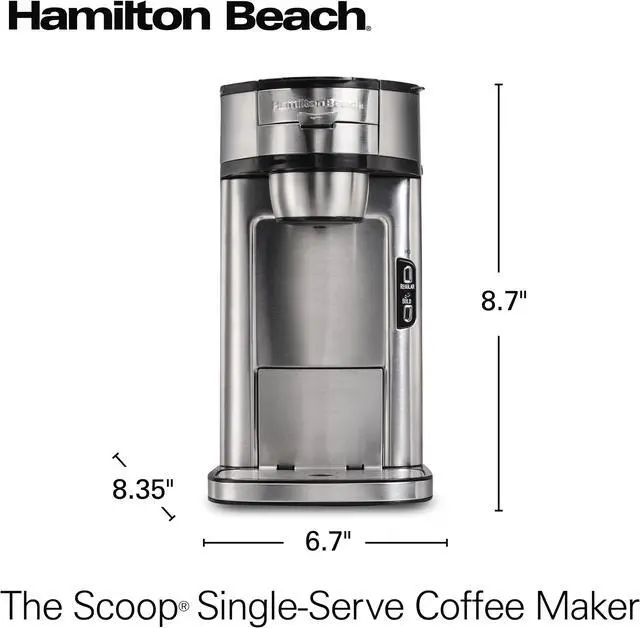 Alt view image 7 of 7 - Hamilton Beach The Scoop Single-Serve Coffee Maker 49981R
