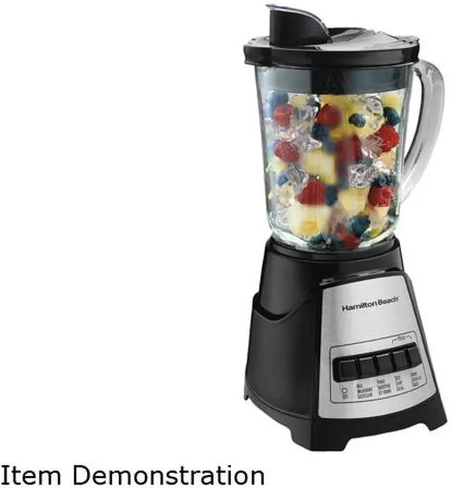 Alt view image 2 of 3 - Hamilton Beach 58148A Black 40 oz. Jar Size 12 Function Blender with 40 oz Glass Jar