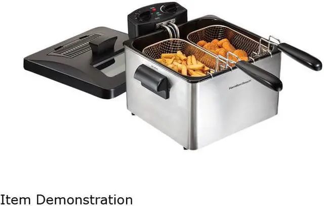 Hamilton Beach 35036 19 Cup Oil Capacity Professional-Style Deep Fryer with 2 Baskets