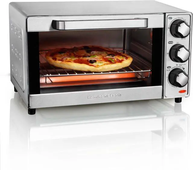 Alt view image 2 of 5 - Hamilton Beach 31401 Silver Stainless Steel 4 Slice Toaster Oven Broiler