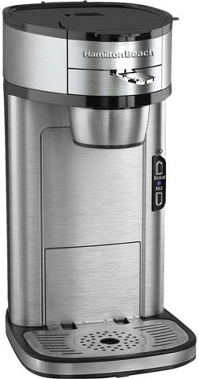 Main image of Hamilton Beach 49981 Stainless steel The Scoop Single-Serve Coffeemaker, Silver (Certified Refurbished)