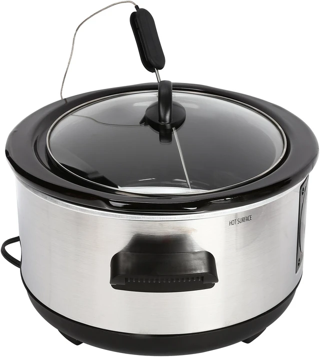 Alt view image 3 of 8 - Hamilton Beach 33958A Stainless Steel 5 Qt. New Set n Forget Slow Cooker with Probe