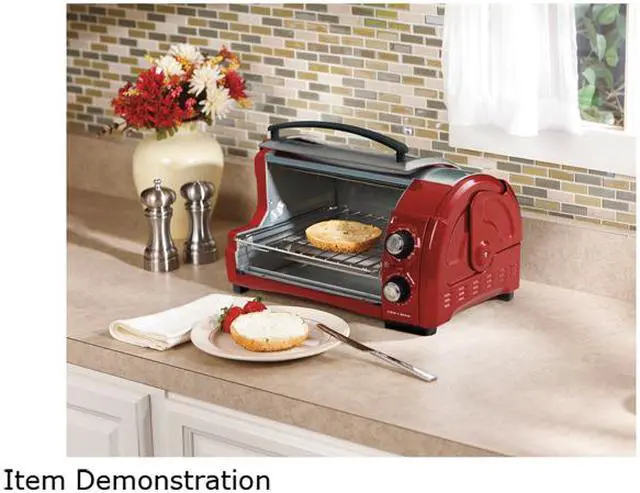 Alt view image 4 of 5 - Hamilton Beach 31337 Easy Reach 4 Slice Toaster Oven Broiler, Red