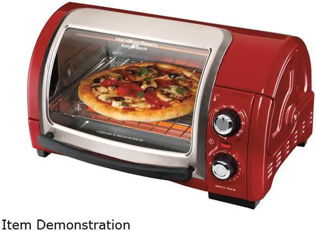 Alt view image 2 of 5 - Hamilton Beach 31337 Easy Reach 4 Slice Toaster Oven Broiler, Red