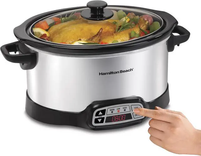 Alt view image 5 of 6 - Hamilton Beach 33660 6 Qt. Programmable Slow Cooker, Silver, 6 quart