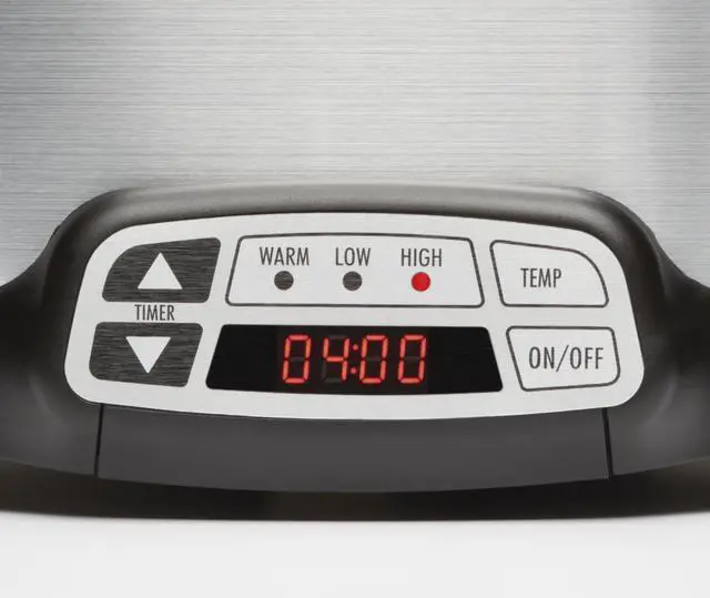 Alt view image 6 of 6 - Hamilton Beach 33660 6 Qt. Programmable Slow Cooker, Silver, 6 quart