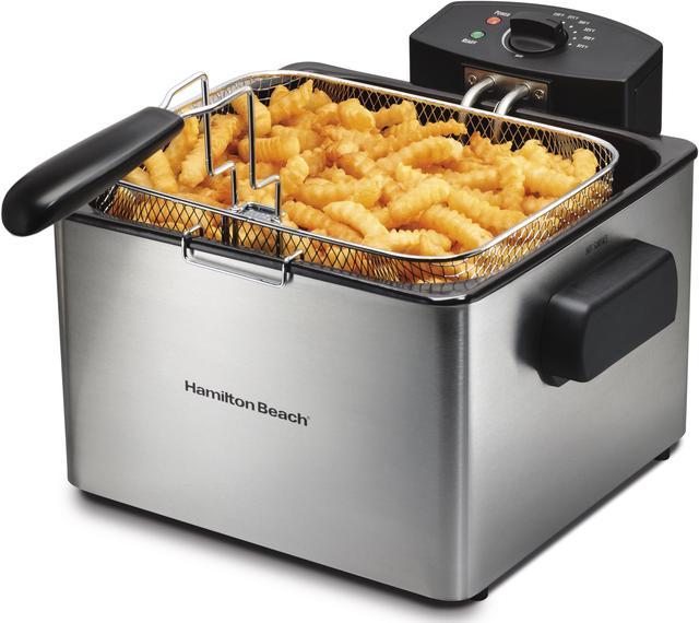 Hamilton Beach Professional Style Electric Deep Fryer, Lid with View  Window, 1800 Watts, 19 Cups / 4.5 Liters Oil Capacity, One XL Frying  Basket