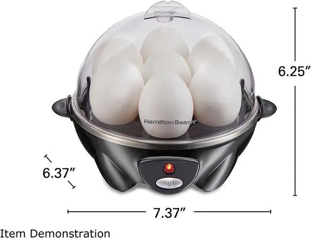 Alt view image 3 of 7 - Hamilton Beach 25507 3-in-1 Egg Cooker with 7 Egg Capacity, Black